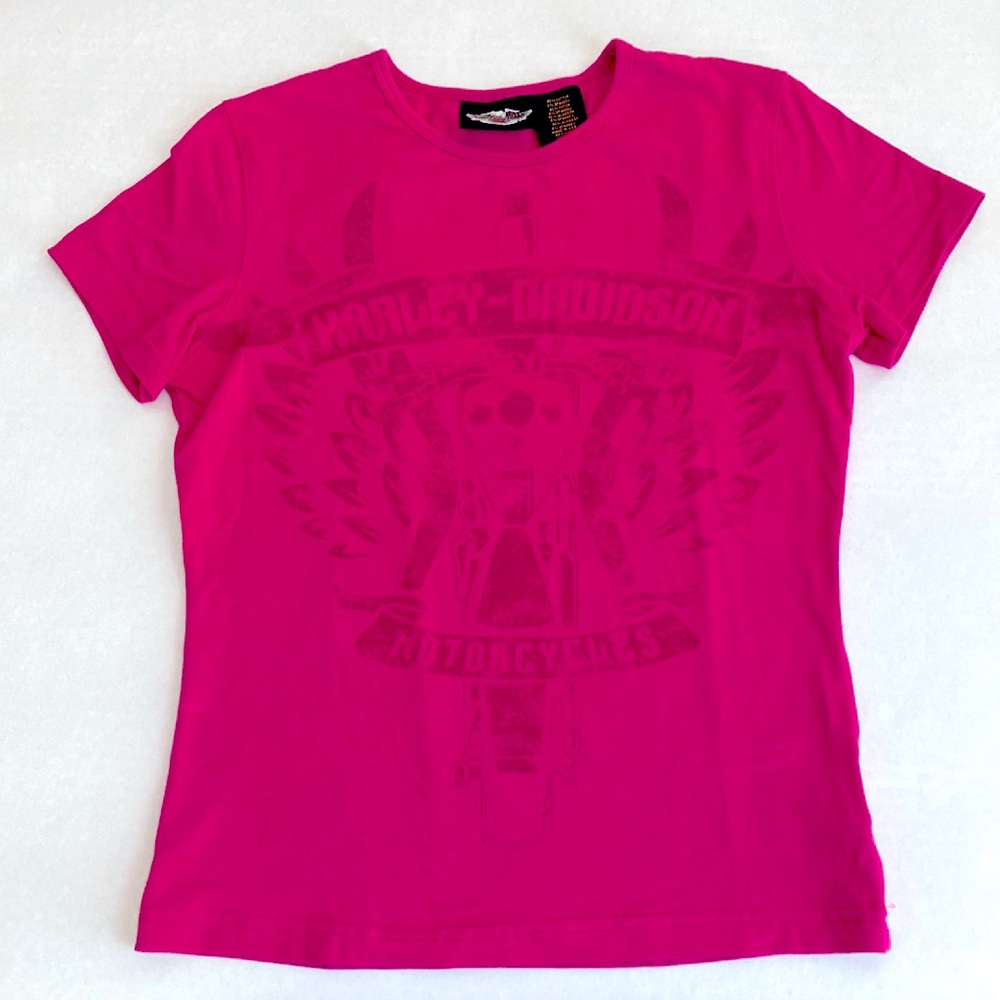 Harley Davidson Ladies Pink T-Shirt Size Small